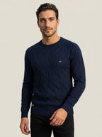 camilleboutique.de Nico - Suéter Elegante con Diseño de Rombos – Azul Oscuro – photo 6