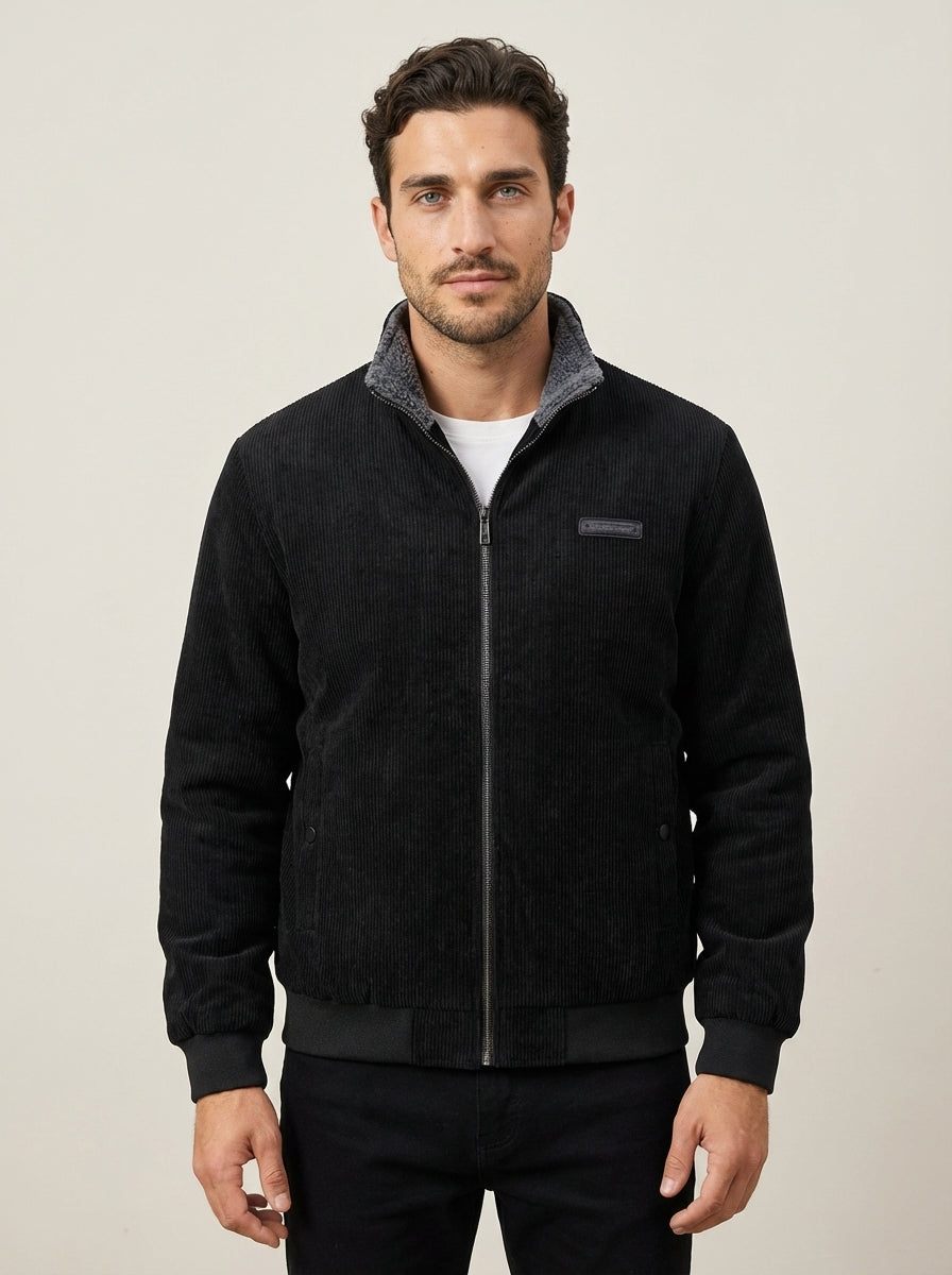 Leauryn DE Renzo - Chaqueta de Pana con Forro de Felpa – Negro – photo 8