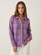 Aubert Paris Anna - Cárdigan de Punto Premium a Cuadros – Violeta – photo 4