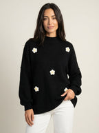 AYZA Luno - Sudadera Pullover con Flores – Negro – photo 6