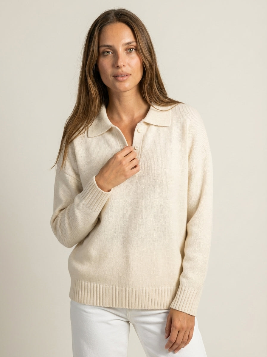 Lindemann Mode Laura - Jersey de Punto con Cuello Elegante – Blanco – photo 8