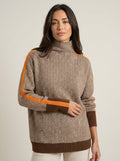 Lindemann Mode Martina - Jersey Cálido de Cuello Alto – Naranja