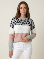 Clara’s Boutique Hamptons Diana - Suéter de Punto con Detalles de Leopardo – Rosa – photo 4