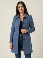camilleboutique.de Helena - Abrigo de Invierno con Botones – Azul – photo 6
