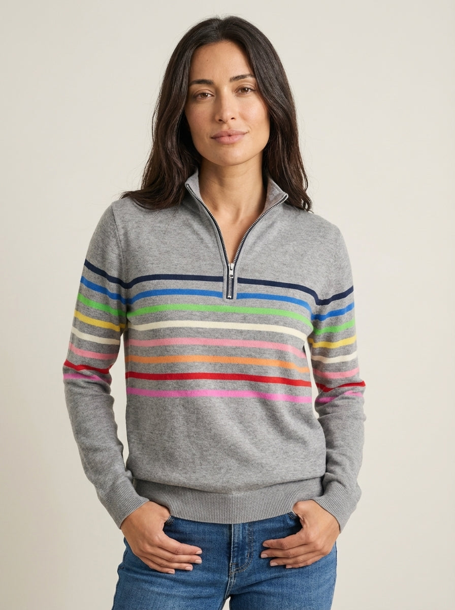 Aubert Paris Marie - Jersey Casual con Comodidad y Estilo Colorido – Gris