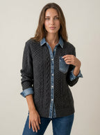 Mara Madrid Rebecca - Top de Punto Perfecto – Gris Oscuro – photo 6