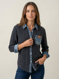 Mara Madrid Rebecca - Top de Punto Perfecto – Azul Marino