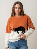 Vela Montesa Luna - Sudadera para Mujer con Gráfico de Gato – Naranja – photo 4