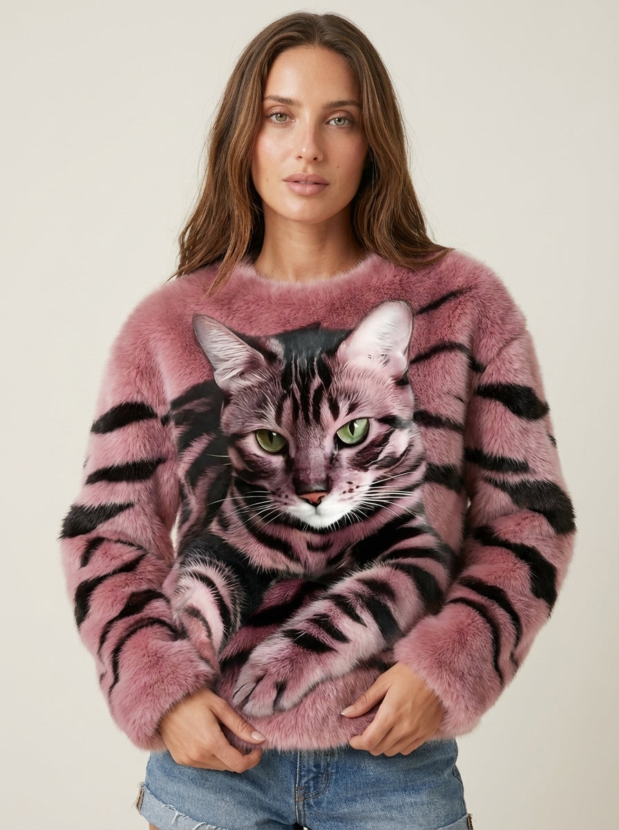 Juli Atelier Isabel - Jersey Cálido con Estampado de Gato – Rosa – photo 10