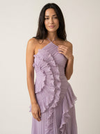 Vielha Shop Rosé - Vestido Largo Plisado – Púrpura