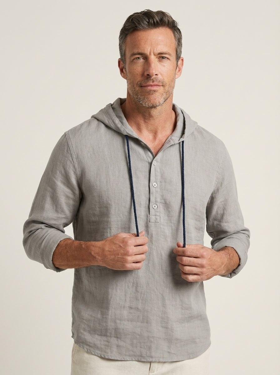 MITA Duval - Camisa de Lujo con Capucha – Gris – photo 6