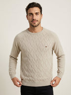 camilleboutique.de Nico - Suéter Elegante con Diseño de Rombos – Beige