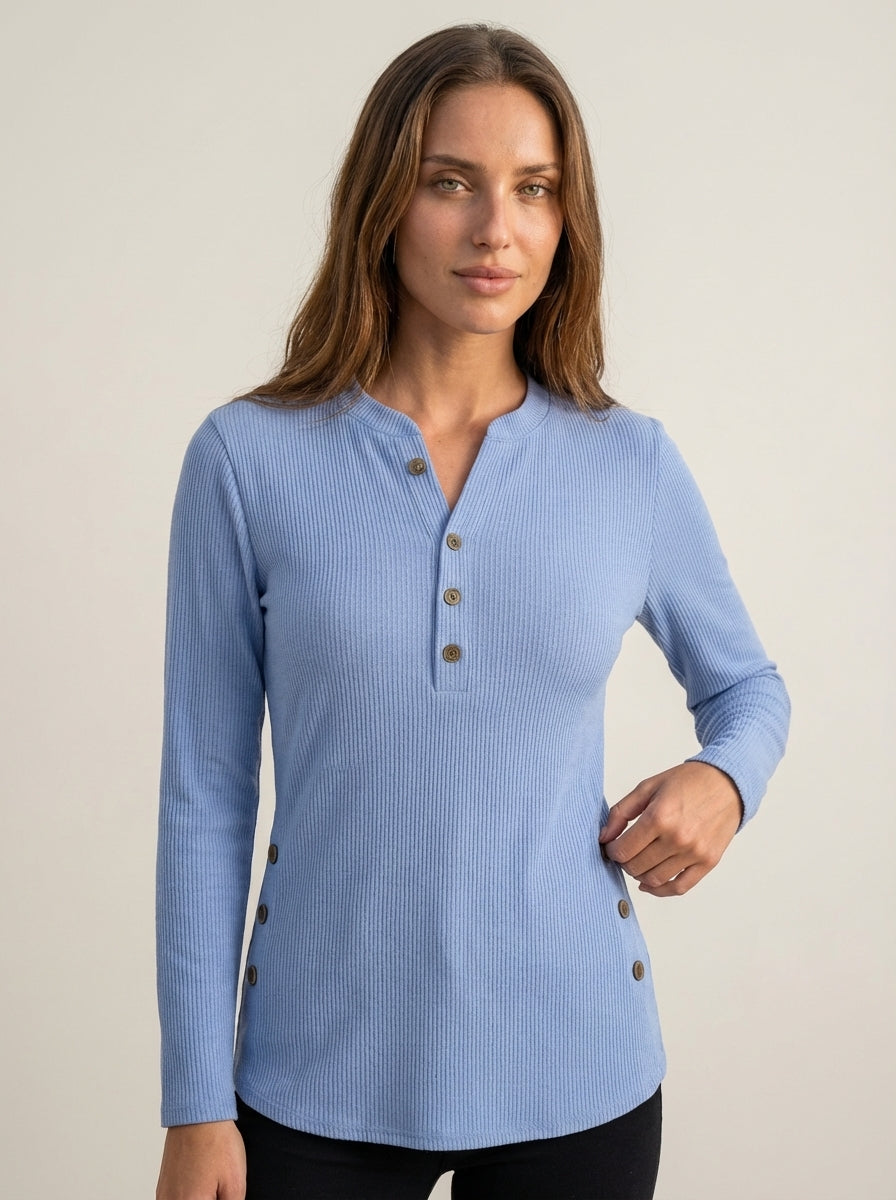 jeaniny Irene - Sudadera de Punto Holgado – Azul