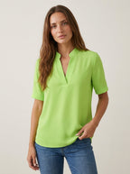 Bellier Paris Raquel - Blusa Elegante con Cuello en V – Verde – photo 6