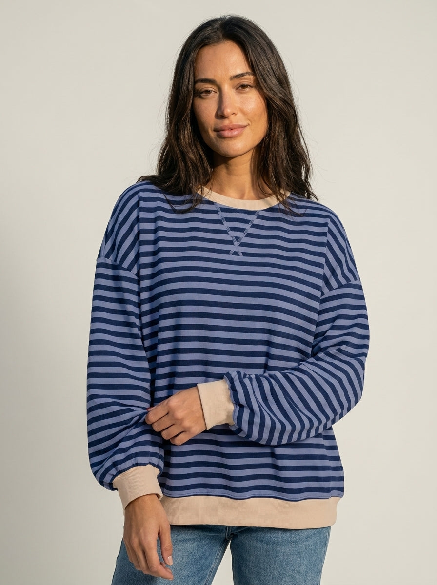 Sommerfeld Isabella - Camiseta Manga Larga a Rayas con Cuello Redondo – Azul – photo 12