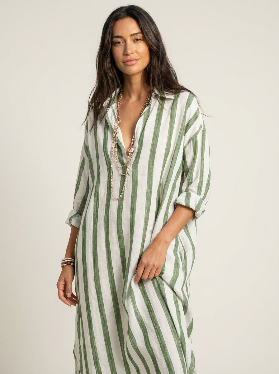 Olivia Sur Pepa - Vestido Camisero Largo – Verde – photo 4
