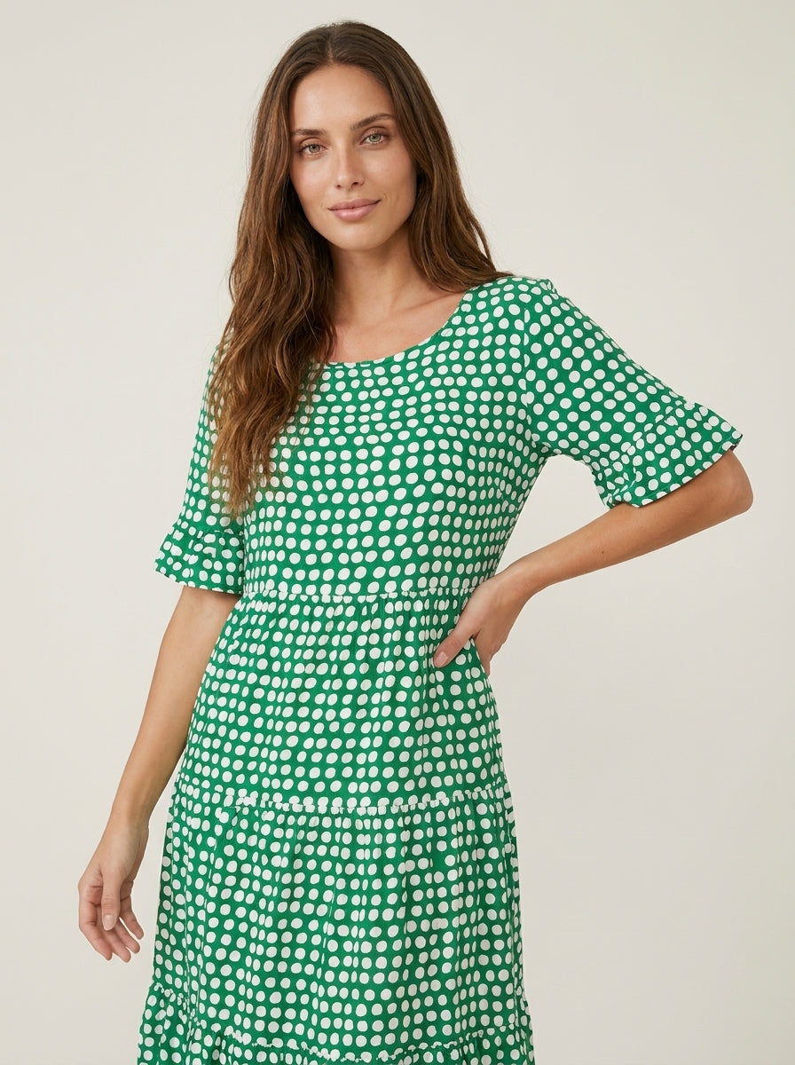 Clara Sevilla Zara - Vestido Midi de Manga Corta – Verde – photo 8