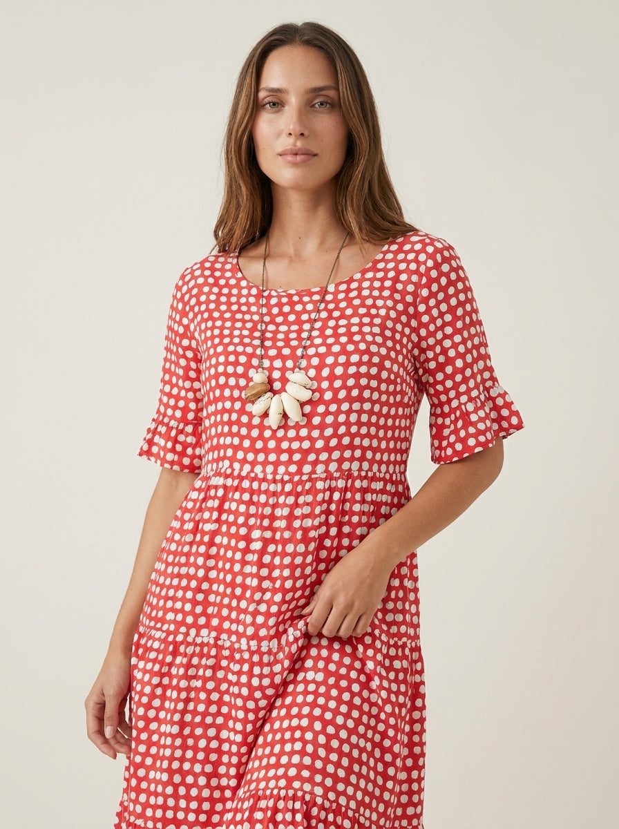 Clara Sevilla Zara - Vestido Midi de Manga Corta – Rojo – photo 10