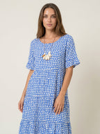 Clara Sevilla Zara - Vestido Midi de Manga Corta – Azul – photo 12