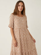 Clara Sevilla Zara - Vestido Midi de Manga Corta – Marrón