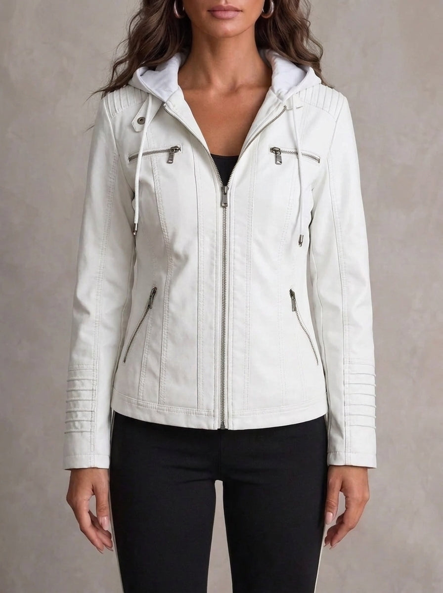 Silvana Vitali Antonia - Chaqueta de Piel Resistente y Elegante – Blanco