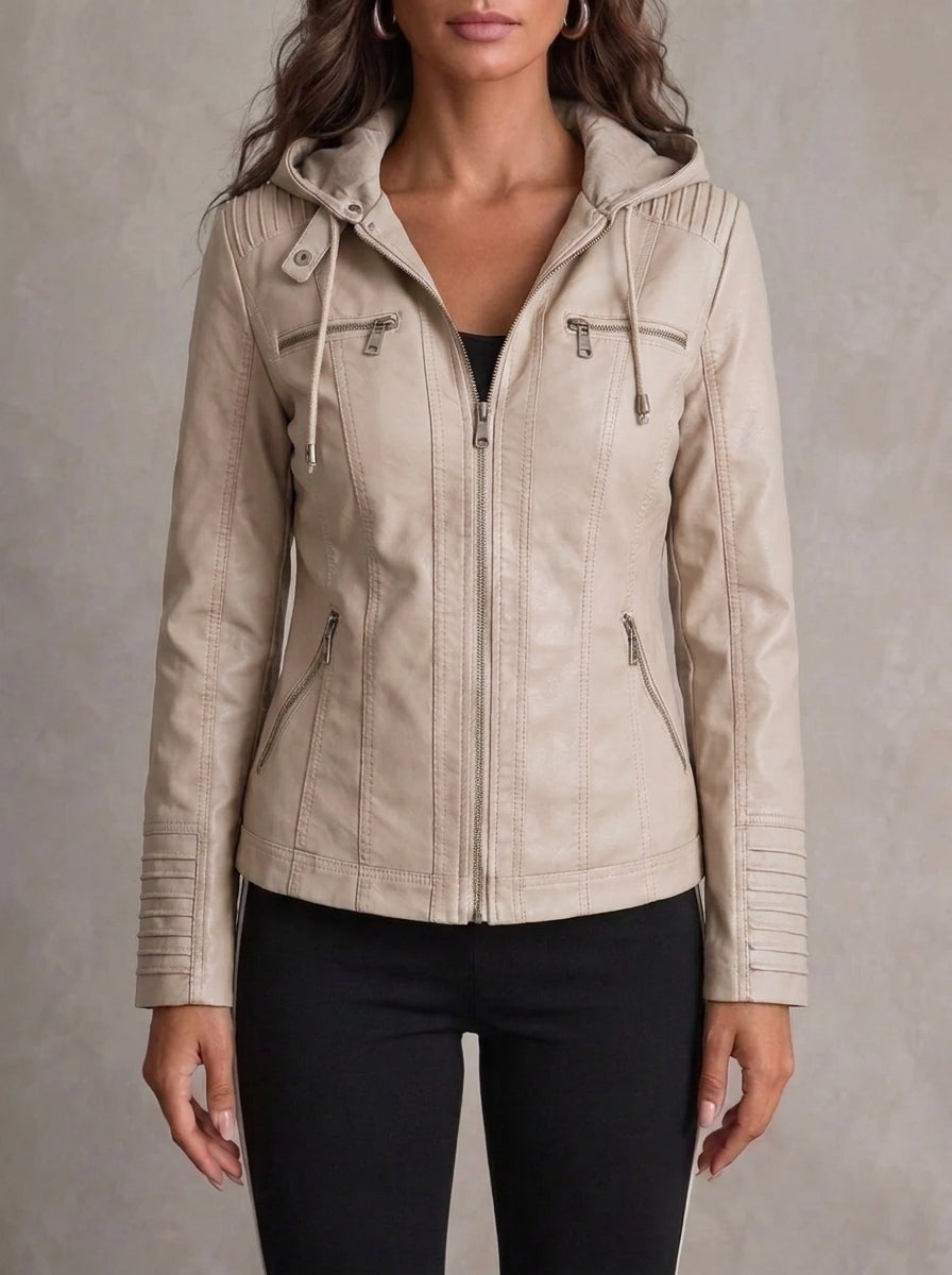 Silvana Vitali Cristina ⎸ Chaqueta de Piel Resistente y Elegante – Marfil