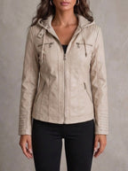 Silvana Vitali Cristina ⎸ Chaqueta de Piel Resistente y Elegante – Marfil