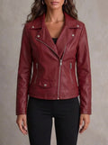 Silvana Vitali Consuelo ⎸ Chaqueta de Piel Resistente y Elegante – Borgoña