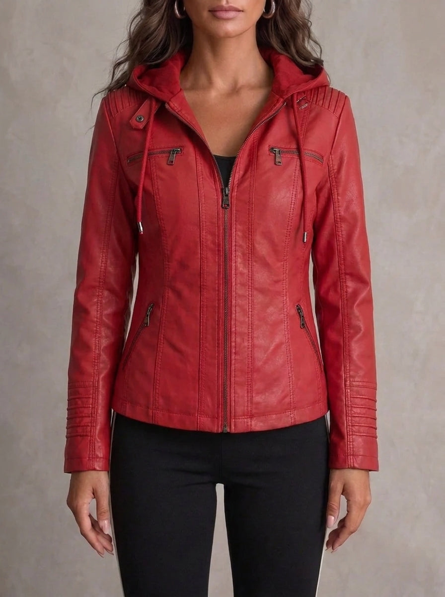 Silvana Vitali Esther ⎸ Chaqueta de Piel Resistente y Elegante – Rojo