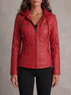 Silvana Vitali Esther ⎸ Chaqueta de Piel Resistente y Elegante – Rojo