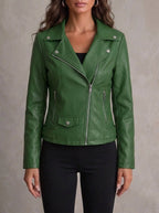 Silvana Vitali Ana - Chaqueta de Piel Resistente y Elegante – Verde Oliva