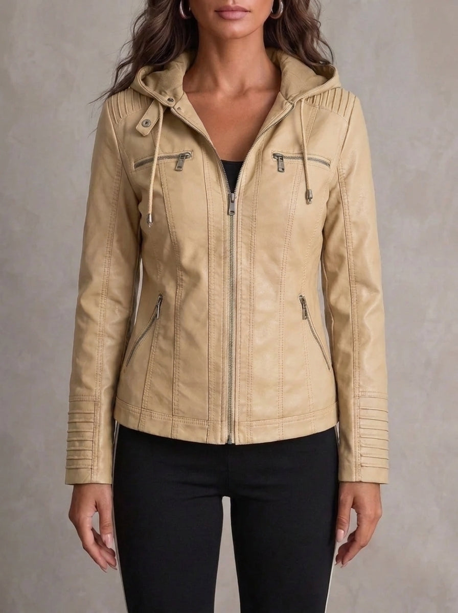 Silvana Vitali Encarna ⎸ Chaqueta de Piel Resistente y Elegante – Caqui