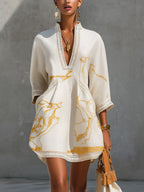 Anamartinezmadrid Leonor | Minivestido de Ganchillo con Escote en Pico – Crudo