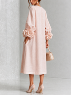 Anamartinezmadrid Azucena | Vestido Midi con Botones Florales y Puños de Rosa – photo 2