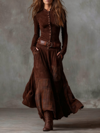 Marina Roca Vestido de ante Azucena – Marrón – photo 8
