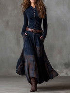 Marina Roca Vestido de ante Azucena – Azul marino