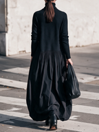 Anamartinezmadrid Adriana | Vestido Largo Oversize de Cuello Alto con Bolsillos – photo 3