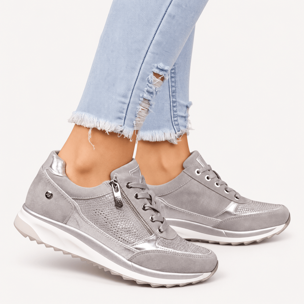 Paula | Zapatillas con cremallera lateral - Carmen Teruel