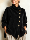 Anamartinezmadrid Nahia | Camisa de Pana con Botones en Negro – Negro