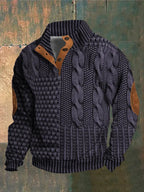 Marina Roca FÉNIX | Jersey patchwork de punto trenzado – Morado – photo 9
