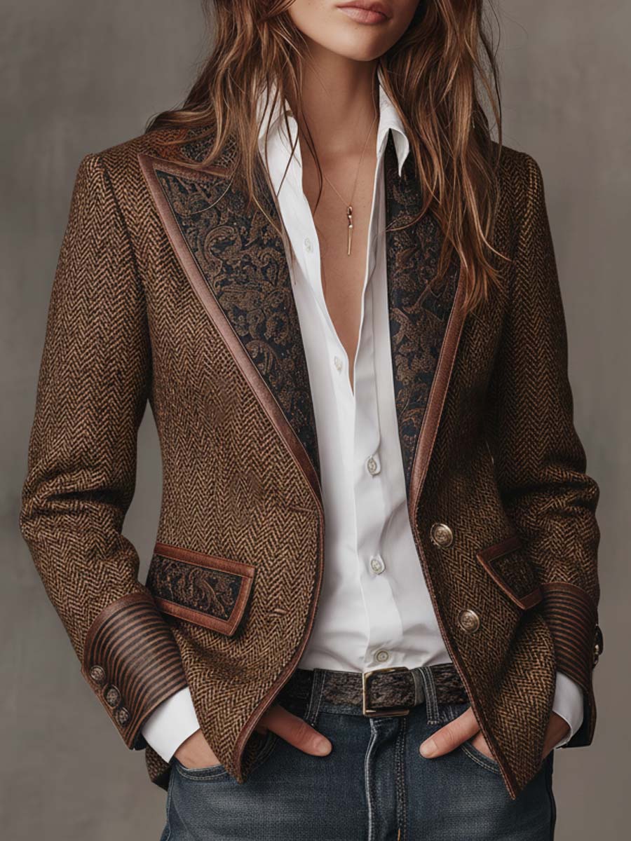BIANCA MÓDENA Consuelo ⎸ Blazer con Paneles en Espiga