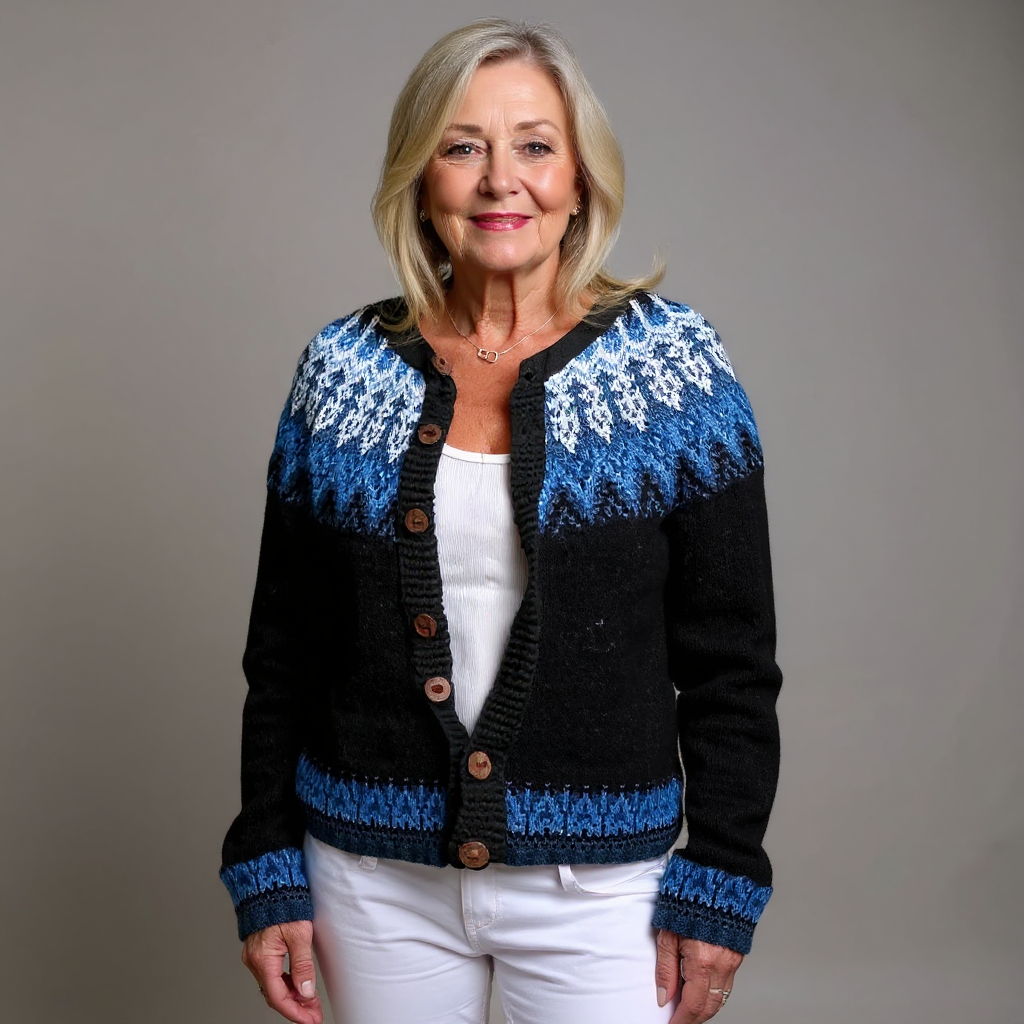 Anamartinezmadrid Mónica | Cárdigan de Punto Fair Isle con Canesú Tejido – photo 3