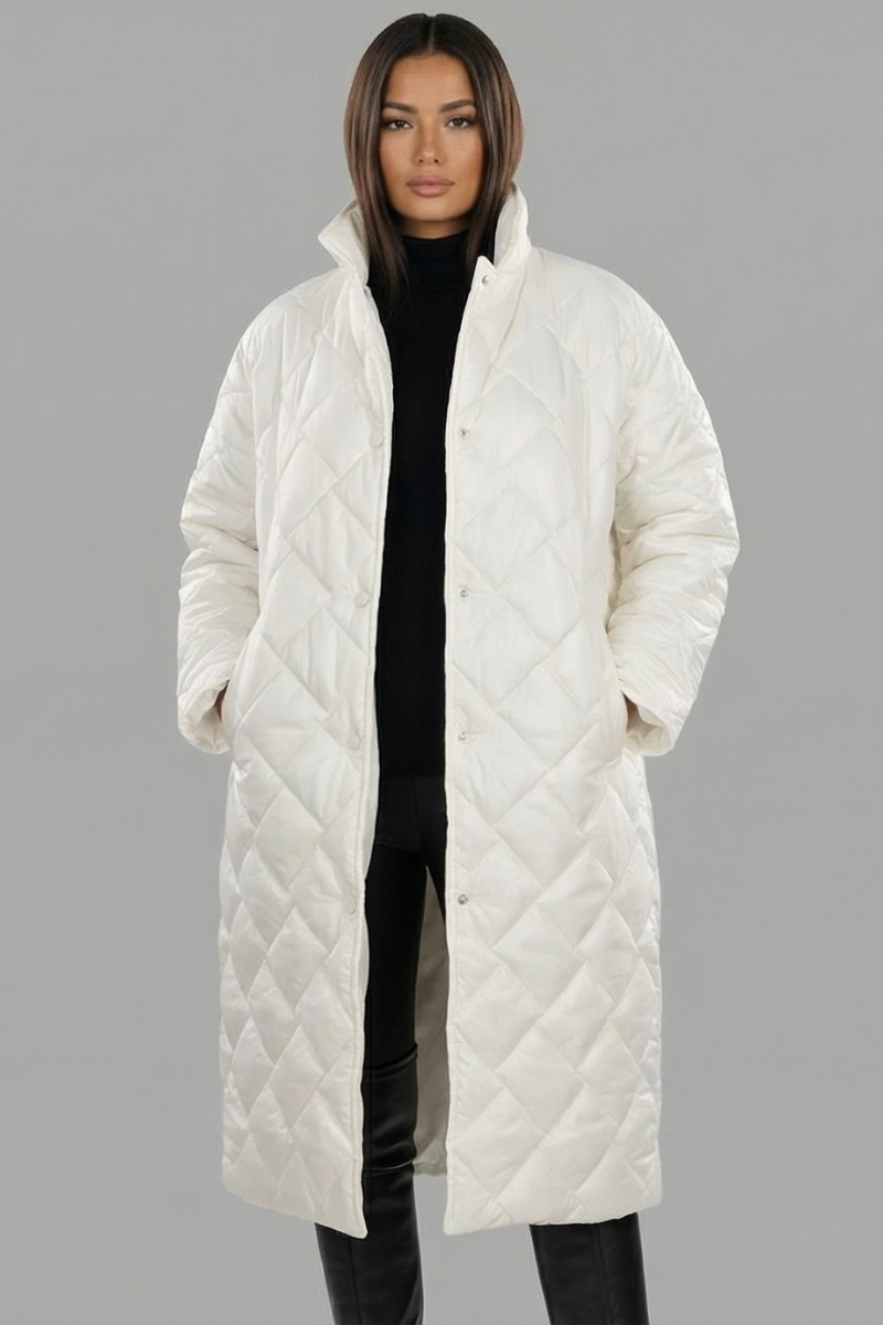 Marina Roca VALENTINA | Abrigo acolchado reversible de leopardo – Blanco – photo 4