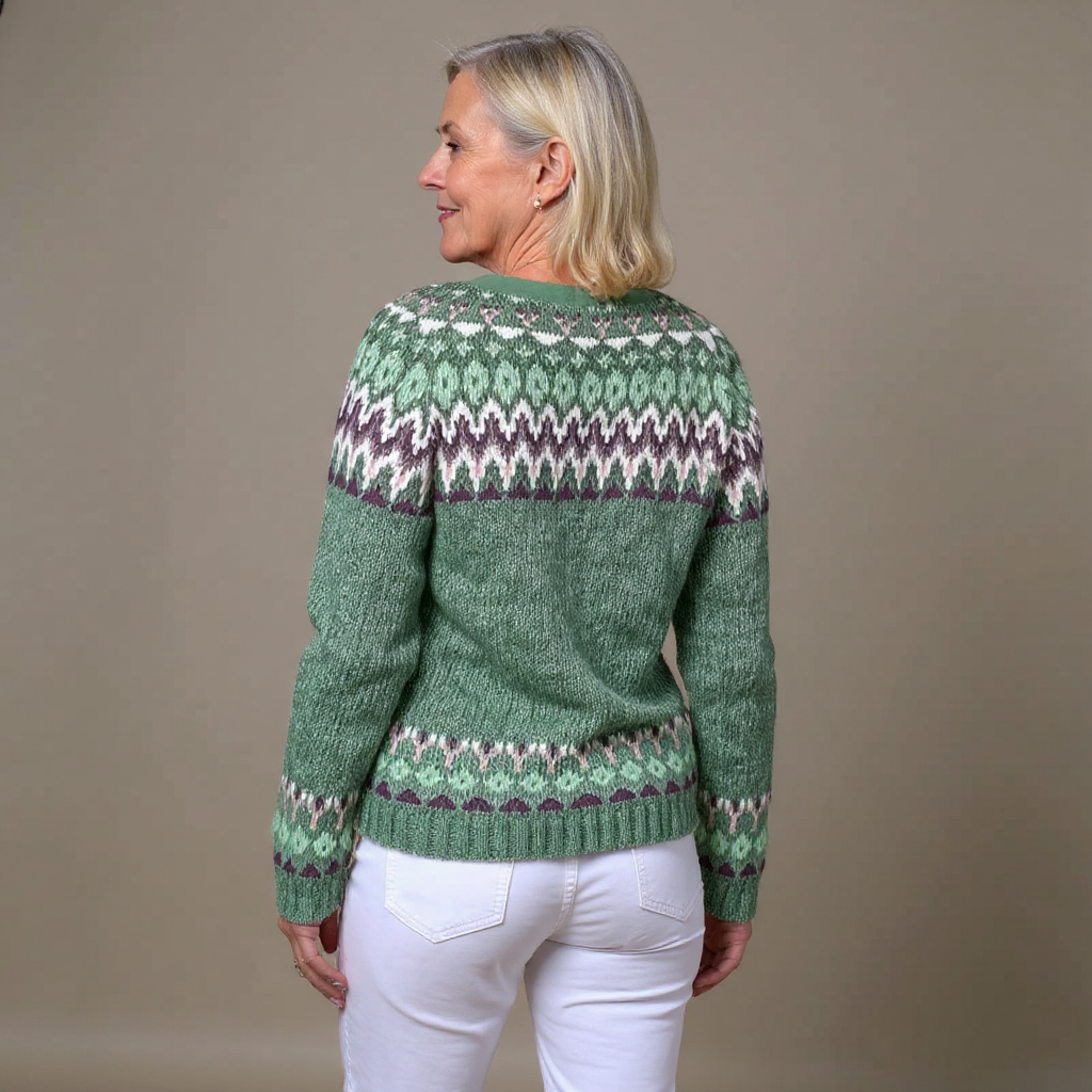 Anamartinezmadrid Lila | Cárdigan de Punto Jacquard Estilo Fair Isle – photo 2