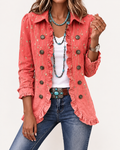 Andrea chaqueta bordada coral con volantes