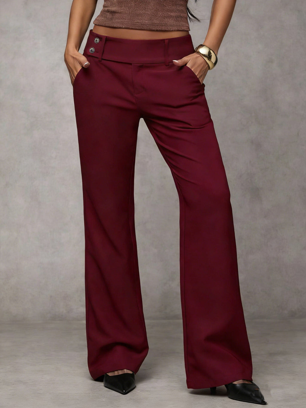 Marina Roca Duna™ | Pantalón Moderno de Corte Amplio – Rojo vino – photo 10