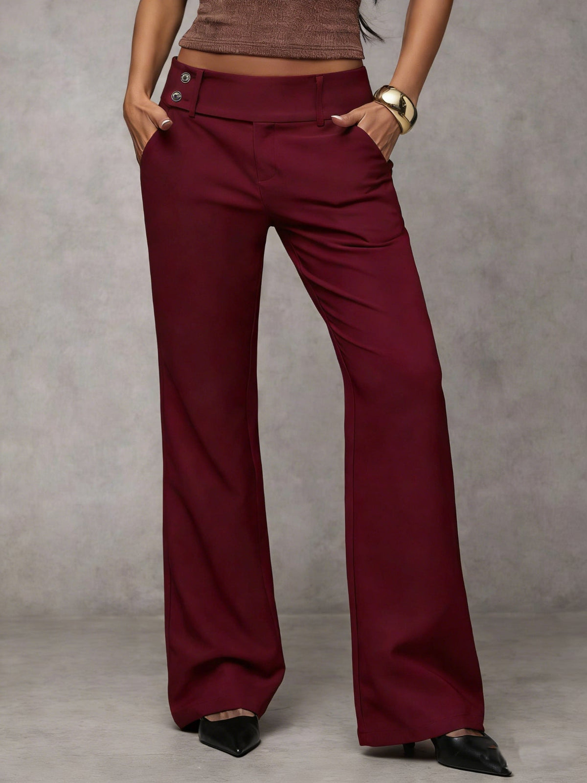 Marina Roca Duna™ | Pantalón Moderno de Corte Amplio – Rojo vino – photo 10