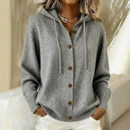 Anamartinezmadrid Haizea | Cárdigan de Punto con Capucha y Cordones – Gris – photo 3