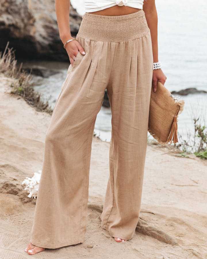 Marina Roca Ornella | Pantalones de Pierna Ancha – Beige (Casi agotado) – photo 2