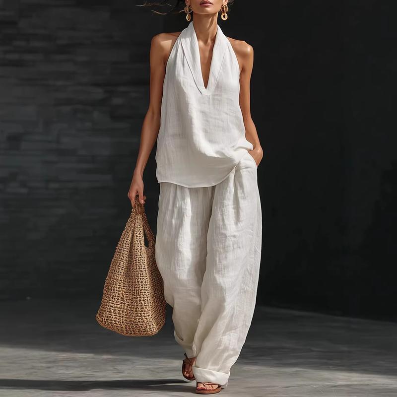 Anamartinezmadrid Ainhoa | Conjunto de dos piezas con textura de lino – Blanco – photo 6